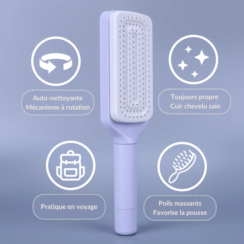 Brosse Rétractable  – Peigne Antistatique & Autonettoyant✨